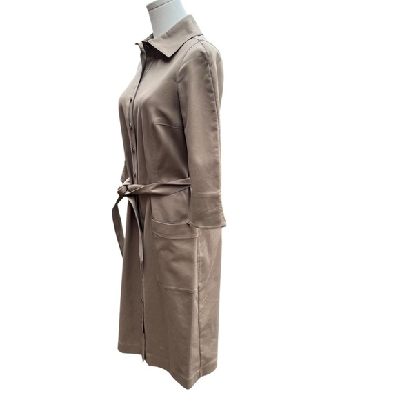 Bill Blass New York Dark Mink Stretch Cotton Shirt Dress NWT Size 6 - Picture 4 of 16